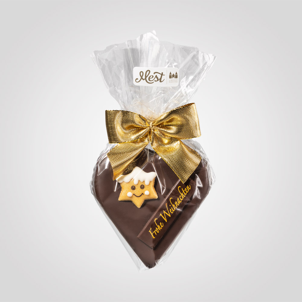 Lübecker Marzipan-Herz g.g.A. "Frohe Weihnachten"