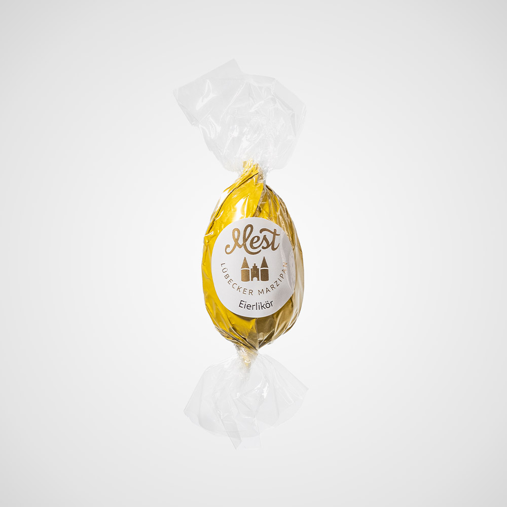 Lübecker Marzipan-Ei in Zartbitterschokolade g.g.A. mit Eierlikör