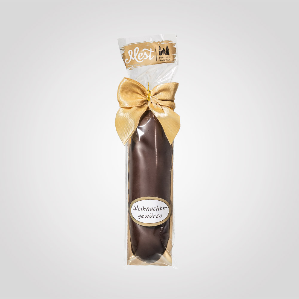 Lübecker Marzipan-Brot g.g.A. in Zartbitterschokolade "weihnachtl. Gewürze"