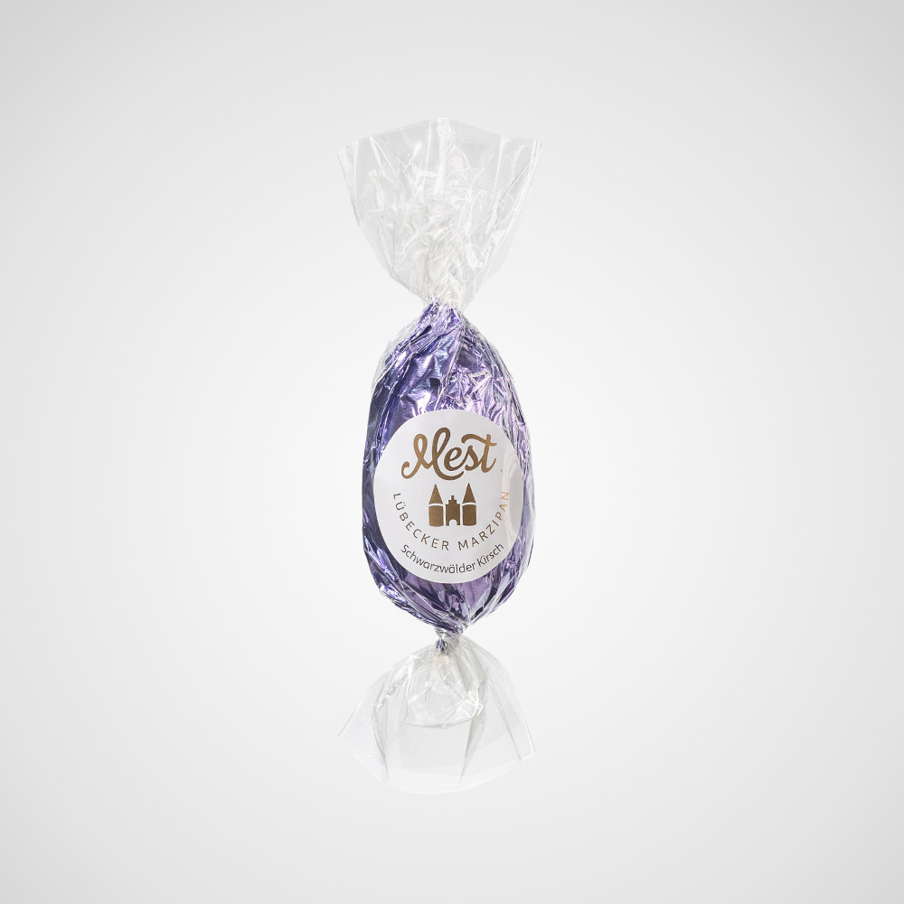 Lübecker Marzipan-Ei g.g.A. in Zartbitterschokolade mit Schwarzwälder Kirsch