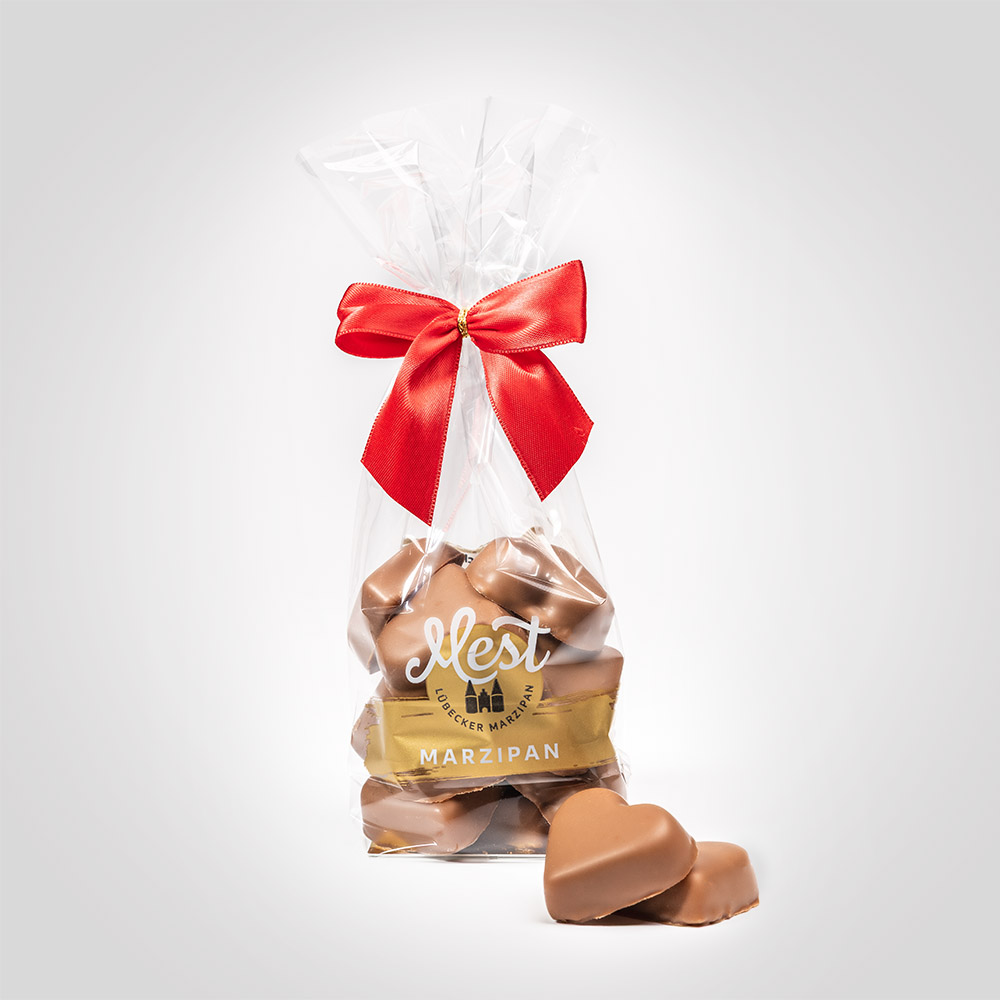 Lübecker Marzipan-Herzen g.g.A. in Vollmilchschokolade