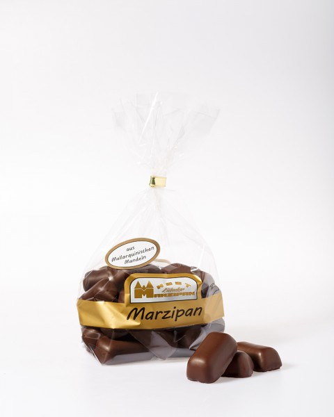 Lübecker Marzipan-Bruch g.g.A. aus mallorquinischen Mandeln in Zartbitterschokolade