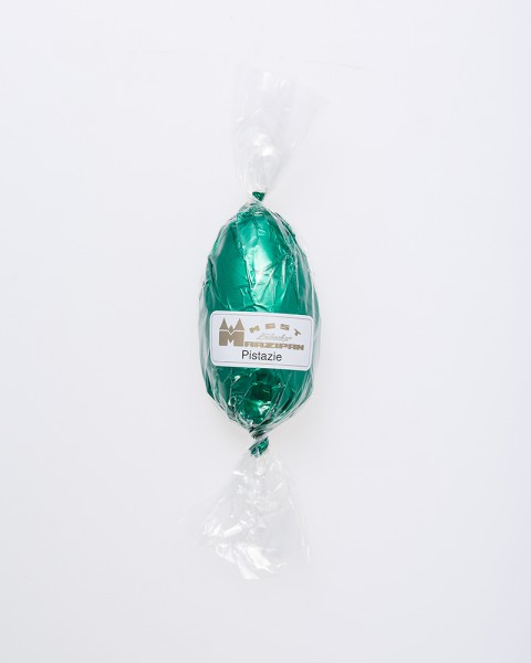 Lübecker Marzipan-Ei mit Pistazie g.g.A. in Zartbitterschokolade